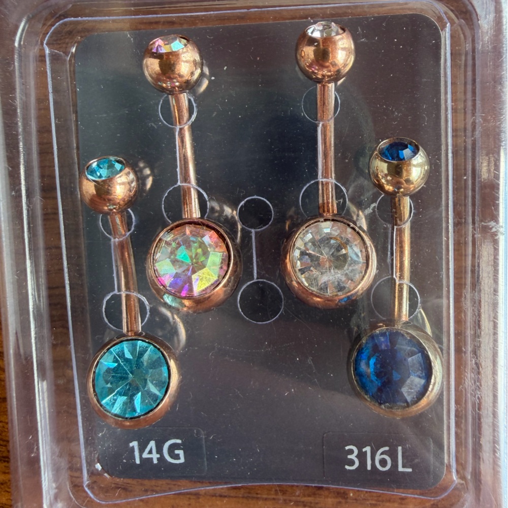 Pierced Nation Multi-Color Belly Rings Set - Picture 2 of 3